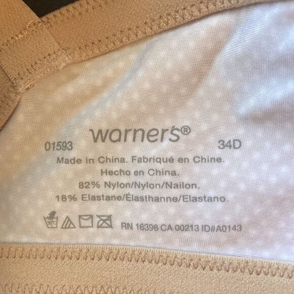 Warners beige polka dot bra, size 34D, good used condition - Picture 4 of 5